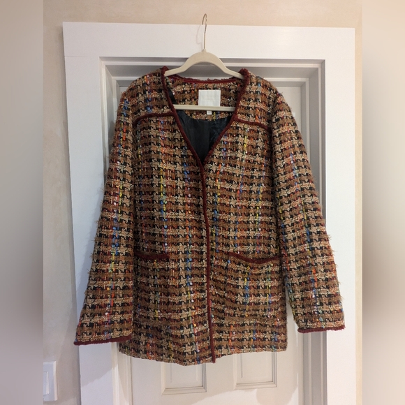 Anthropologie Ett Twa Tweed Coat L EUC - Picture 3 of 11